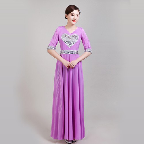 Women's stage performance group chorus singers dresses wedding party host cosplay long evening dresses 